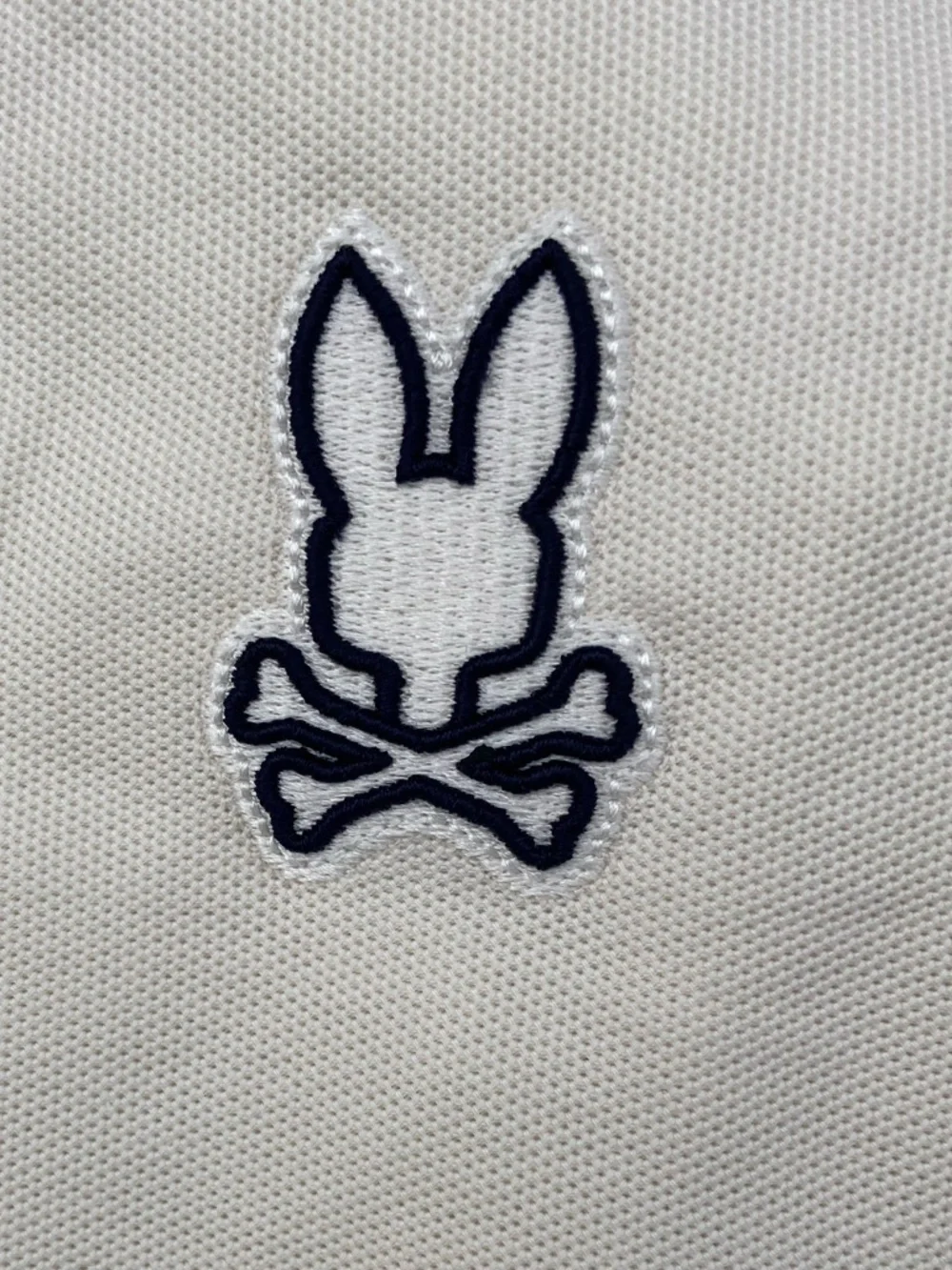Psycho Bunny Cream Polo with Navy Tipping - Picture 4 of 7